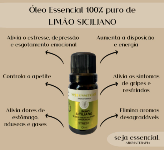 Óleo Essencial de Limão Siciliano 10 ml Seja Essencial